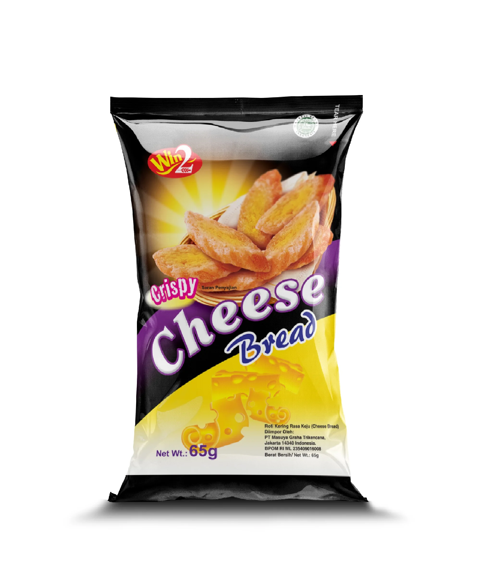 Win2 Tasty Crispy Cheese Bread Toast 65g Sweets Soft Chocolate Cookie Custom Ordinary Store Box Style Packing from Malaysia