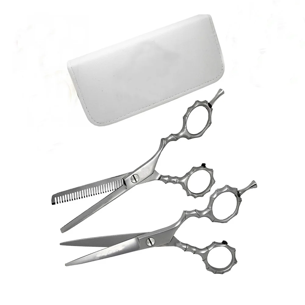 Professional 6-Inch Barber Hair Scissors Set Custom 440c Japanese Steel Hairdressing Thinning Scissors Stainless Steel Handle