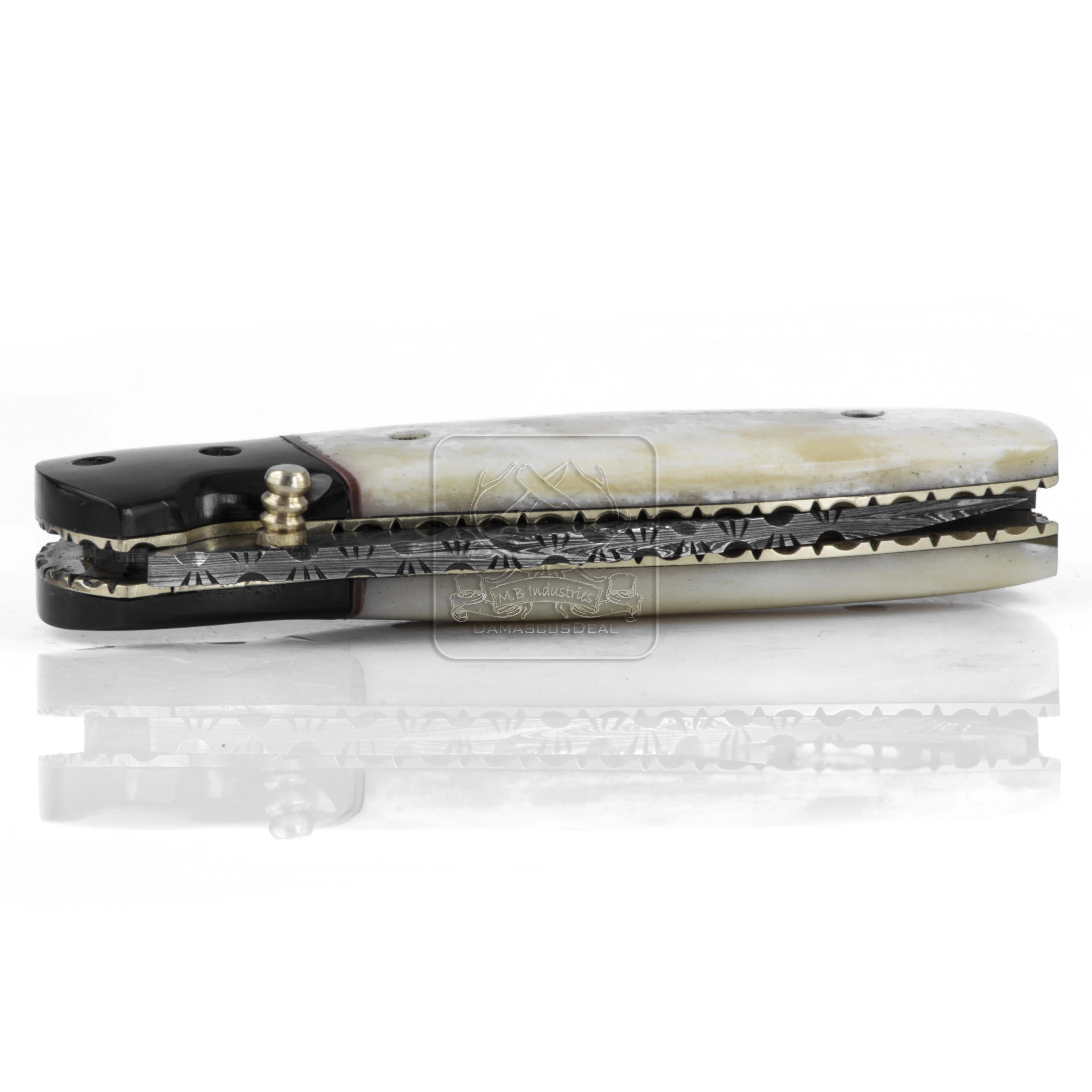 Damascus Steel Folding Knife DD-FK-687 Camel Bone Pocket Knife Outdoor Survival Hunting Knife Multi Tool Bushcraft Camping