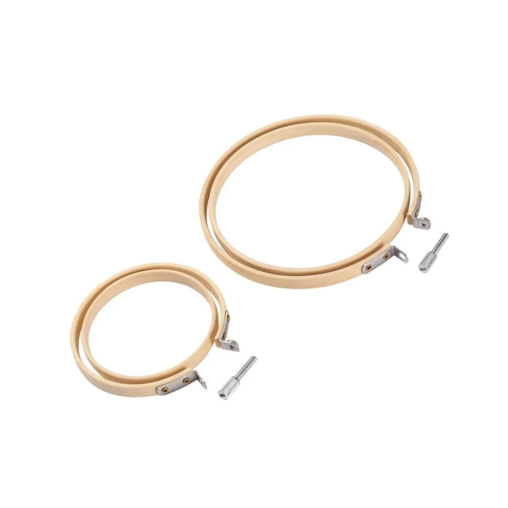 Wooden Embroidery Frame Adjustable Frame Circle Cross Stitch Hoops Wood Colour Ring Embroidery Hoop Frame