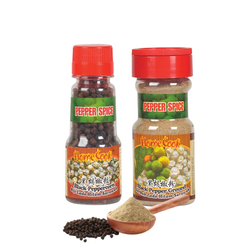 Top Quality Selling Price Fresh Pure Black Pepper FIne Ground 70g Halal Certified Malaysia Bulk Black Pepper Powder For Pasta