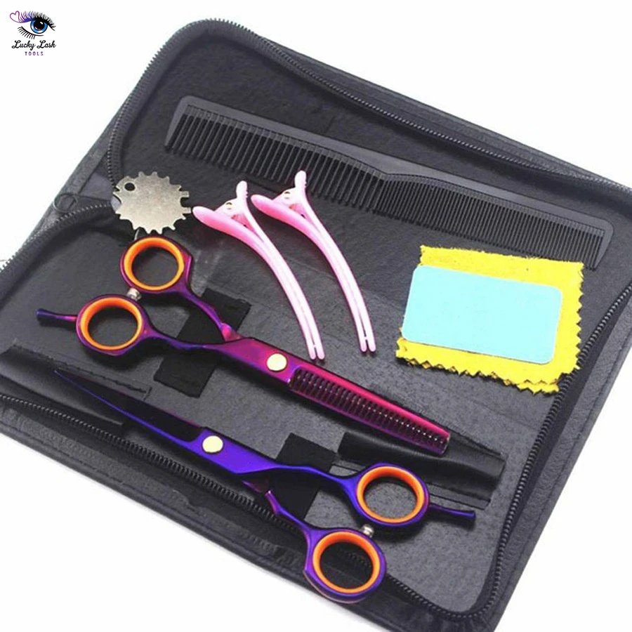 Hairdressing Scissors Set kit Package Includes Barber salon scissor thinning scissors Razor & beauty Barber Kit