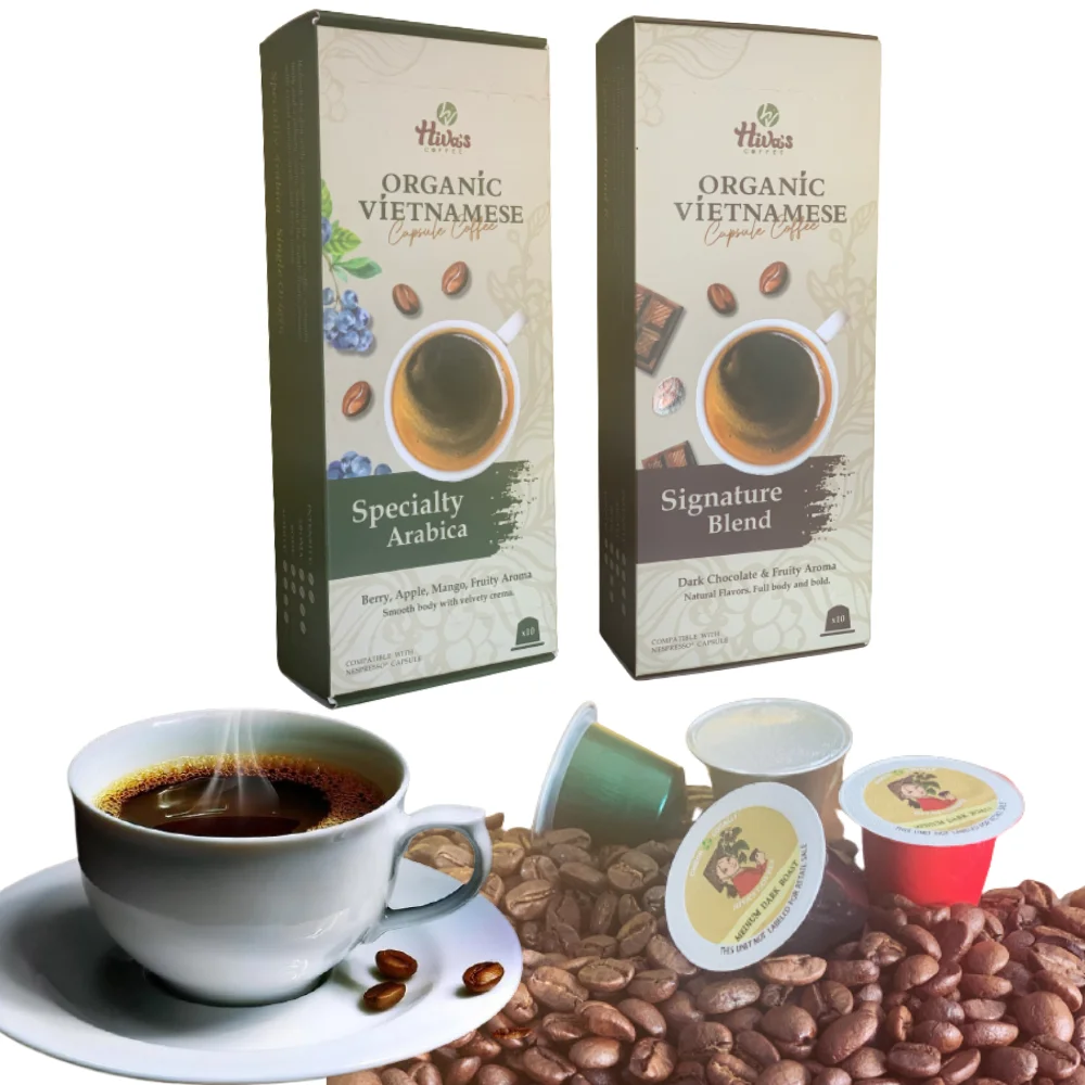 Top product High quality Capsule Coffee Nespresso Natural Caffeinated Arabica Ground coffee 6g Bitters Ready to Export
