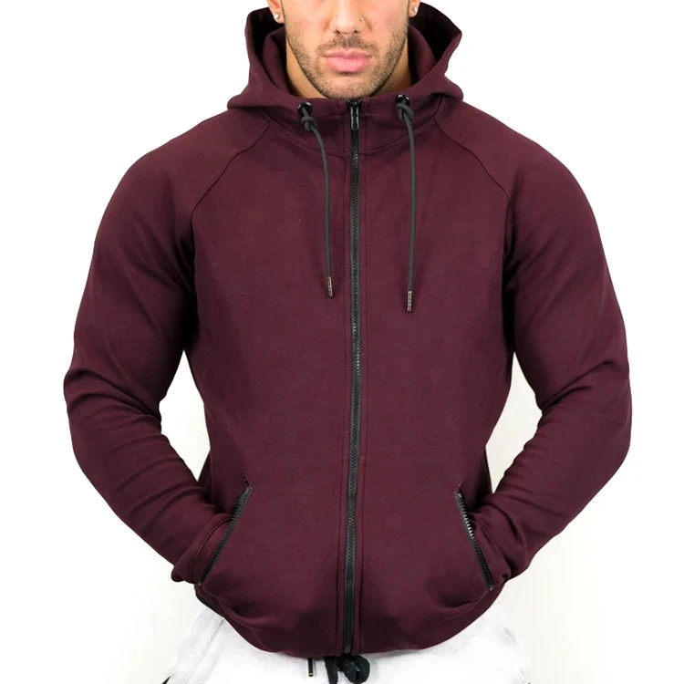 Wholesale oem custom plain mens zipper hoodies men hoodies 100% cotton Best Quality