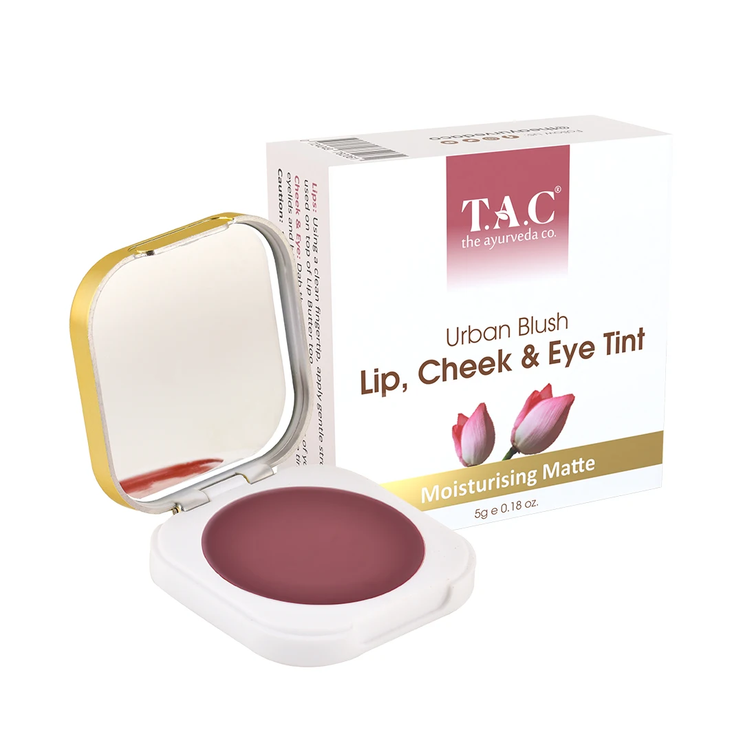 T.A.C-The Ayurveda Co 100% Natural Urban Blush Lip Cheek & Eye Tint with Moisturising Matte Look Top Quality Ayuraveda Lip Cheek