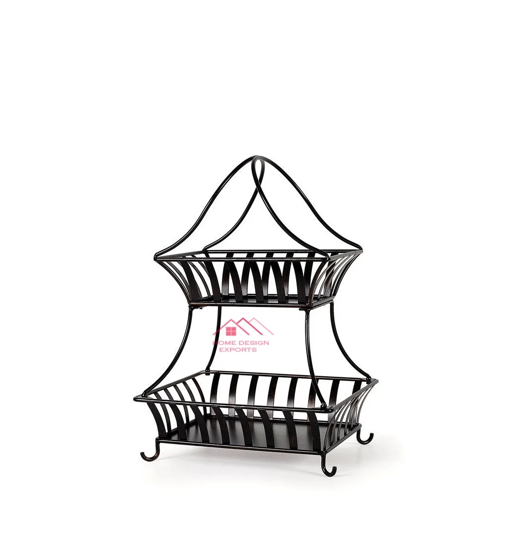 3 Tier Wire Basket Stand for Kitchen Vegetable and Fruit Storage Basket Iron Wire Basket Stand