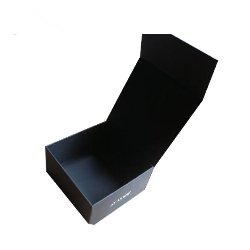 Customized printing black magnet closure apparel packing gift packaging paper box