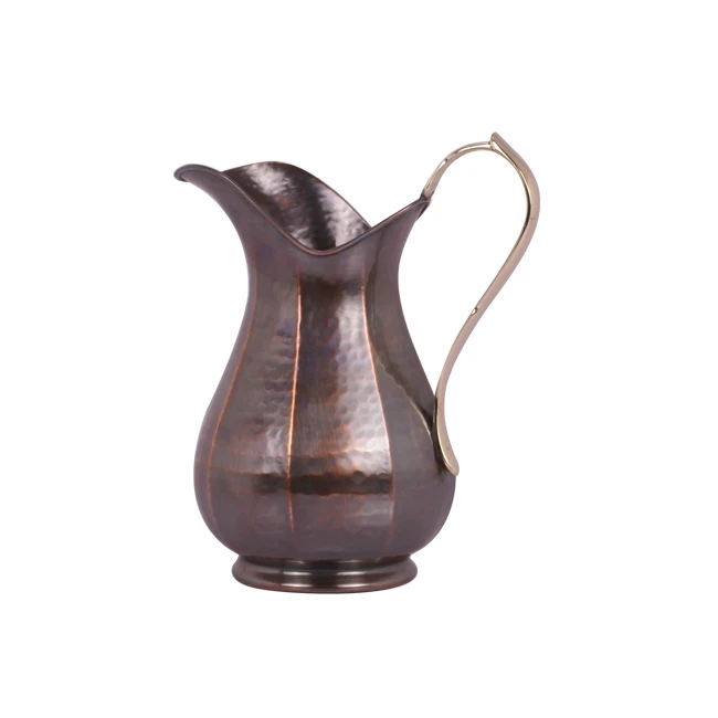 Bright Copper Hotel Pitcher Hammered Bronze Finished Copper Water Jug For Kitchen Supplies  High Quality Finishing