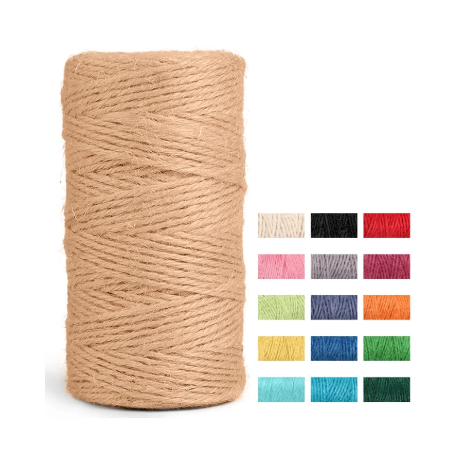 Free Sample Custom Color jute spools twine 2mm*100m hemp cord colored jute rope for diy craft
