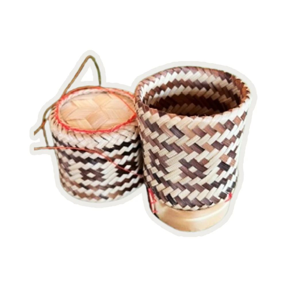 Kратип-маленькая липкая корзина из бамбука для риса (маленький размер: 9 см x 11 см) ручной работы отпаривания