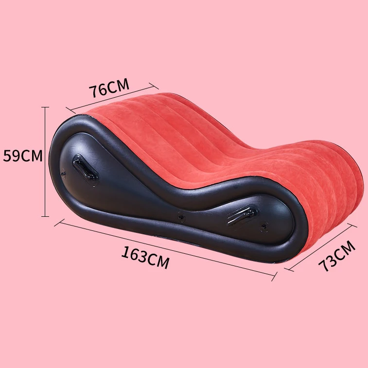 S shape love position inflatable sex sofa lounger with light