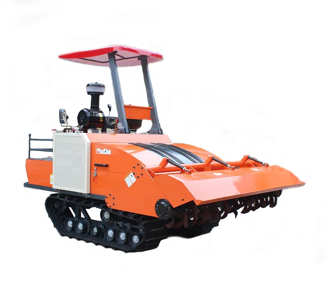 Agricultural tractor Rubber Crawler tractor with tiller and disc harrow for paddy field