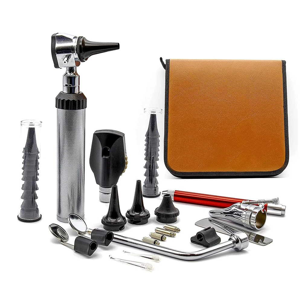 Бестселлер, отоскоп, портативный профессиональный диагностический Мини-кожаный чехол, оптоволоконный отоскоп, медицинский диагностический набор