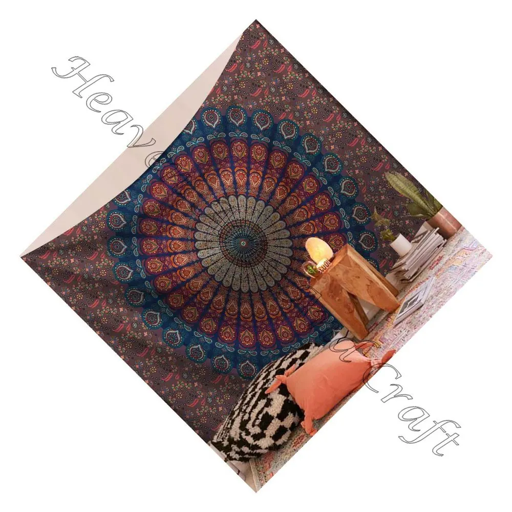 Indian Mandalas Wall Multi Color Indian Tapestry Mandala For Home Decorative Yoga Mat Custom Printed Wall Art Tapestry