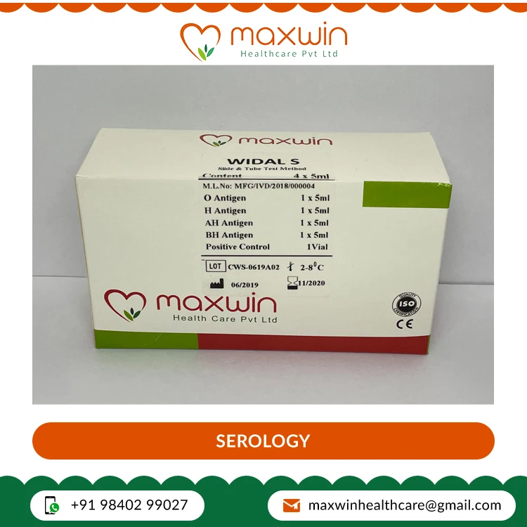Certified Best Dealer Manufacturing Diagnosis Reagent Widal 4 Antigen Test Kit 4x5 ml with High Accuracy at Market Best Price
