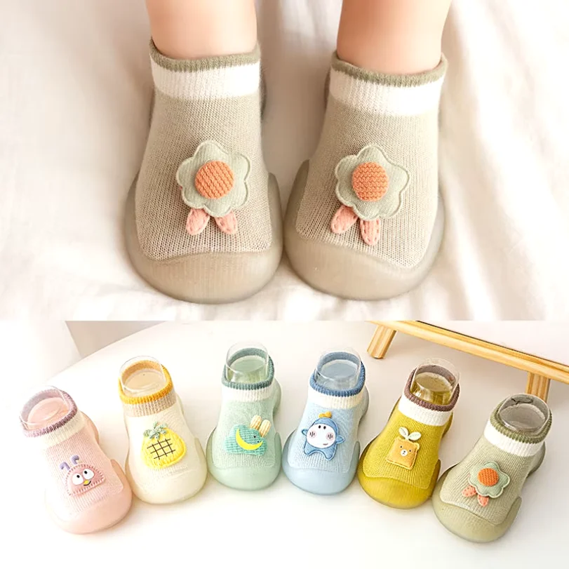 1-year-old Baby Spring and Summer Non-slip Soft-soled Toddler Shoes Baby Breathable Mesh Socks Shoes One-step Children Shoes