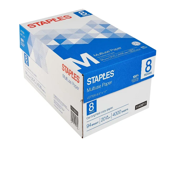 Staples Multipurpose Laser Inkjet Copy Paper, 8 1/2 Inch x 14 Legal Size, 20 lb