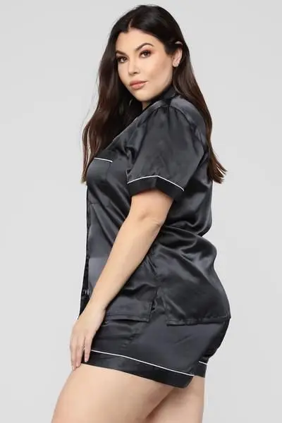 Hot Sale Full & Short Length Sleepwear Plus Size Two Pieces Pajama Set Customize Logo Nightwear with Pockets for all Season
