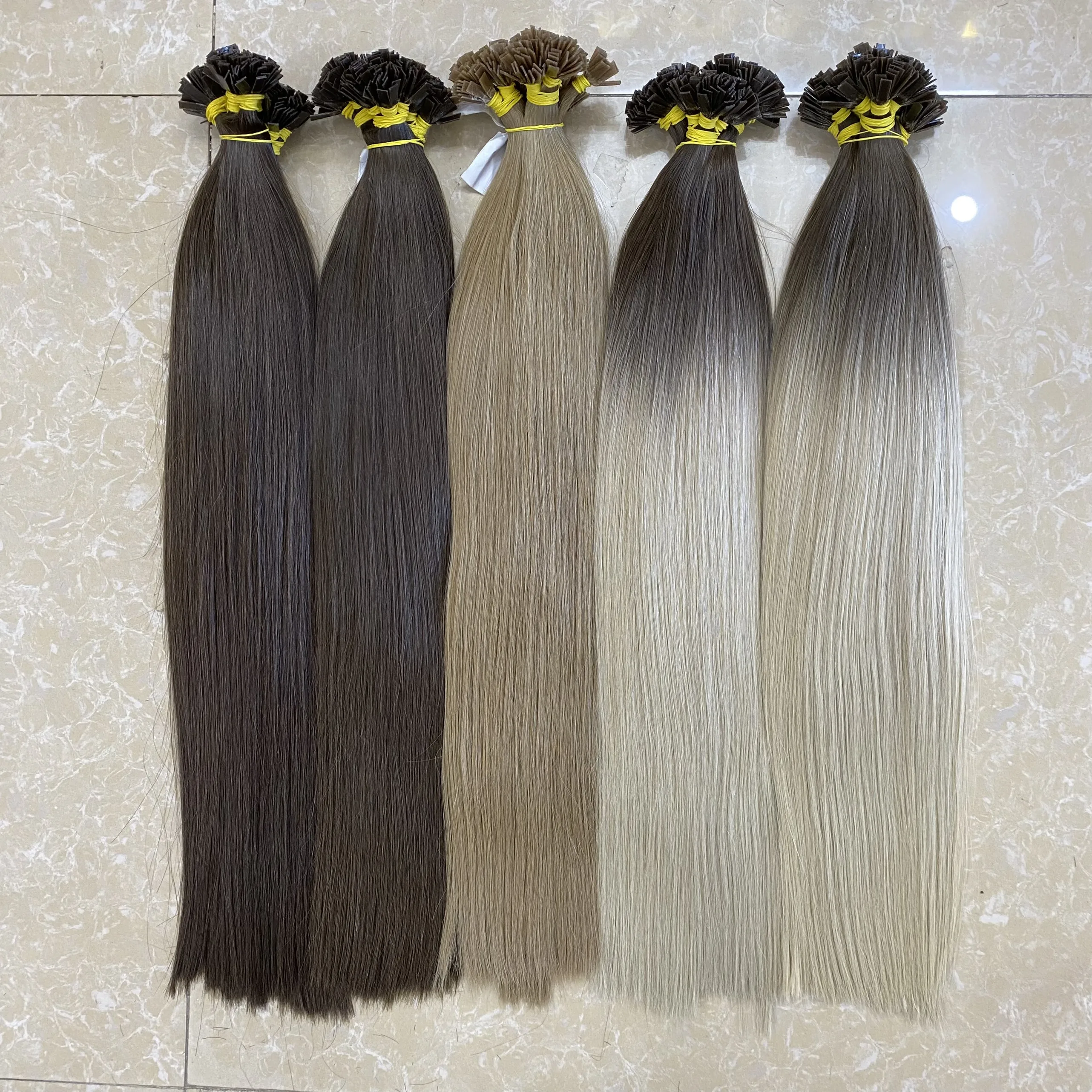 Ombre flat tips slavic hair full intact and cutitcle Remy Virgin Hair with length from 12 inches to 34 inches wholesale price