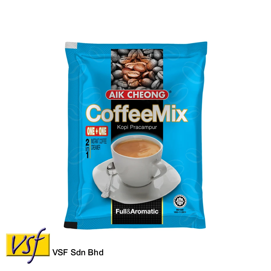 Aik Cheong Coffee Mix One + растворимый кофе без сахара (синий) 15 г x 18s 24 pkts халяльный Сертифицированный приготовленный в Малайзии