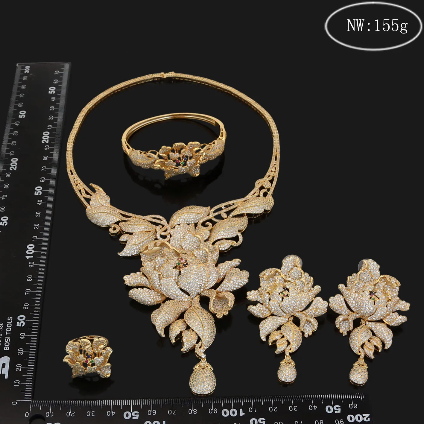 Zhuerrui Fashion Lady Necklace American Diamond Jewelry Set Artifical American Diamond Bridal Wedding Jewelry Sets HZ18052101