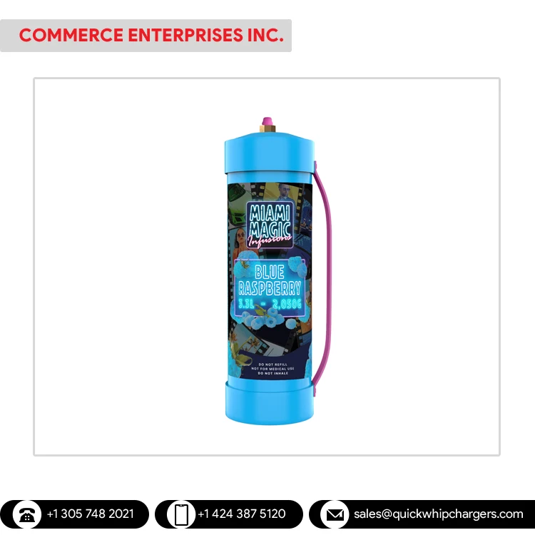 Ready Bulk Stock Available for Blue Raspberry Flavour Miami Magic 3.3L Whipped Cream Charger Cylinder Dispenser