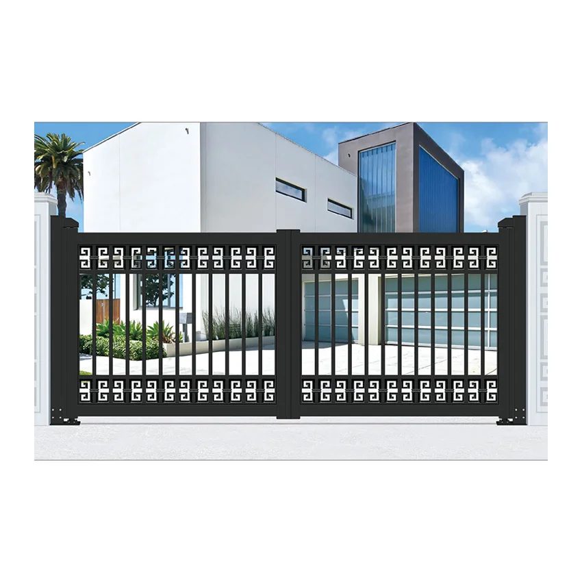 High Quality Automatic Driveway Swing Gates Fence Aluminium Garden Front Entrance Aluminum Gate
