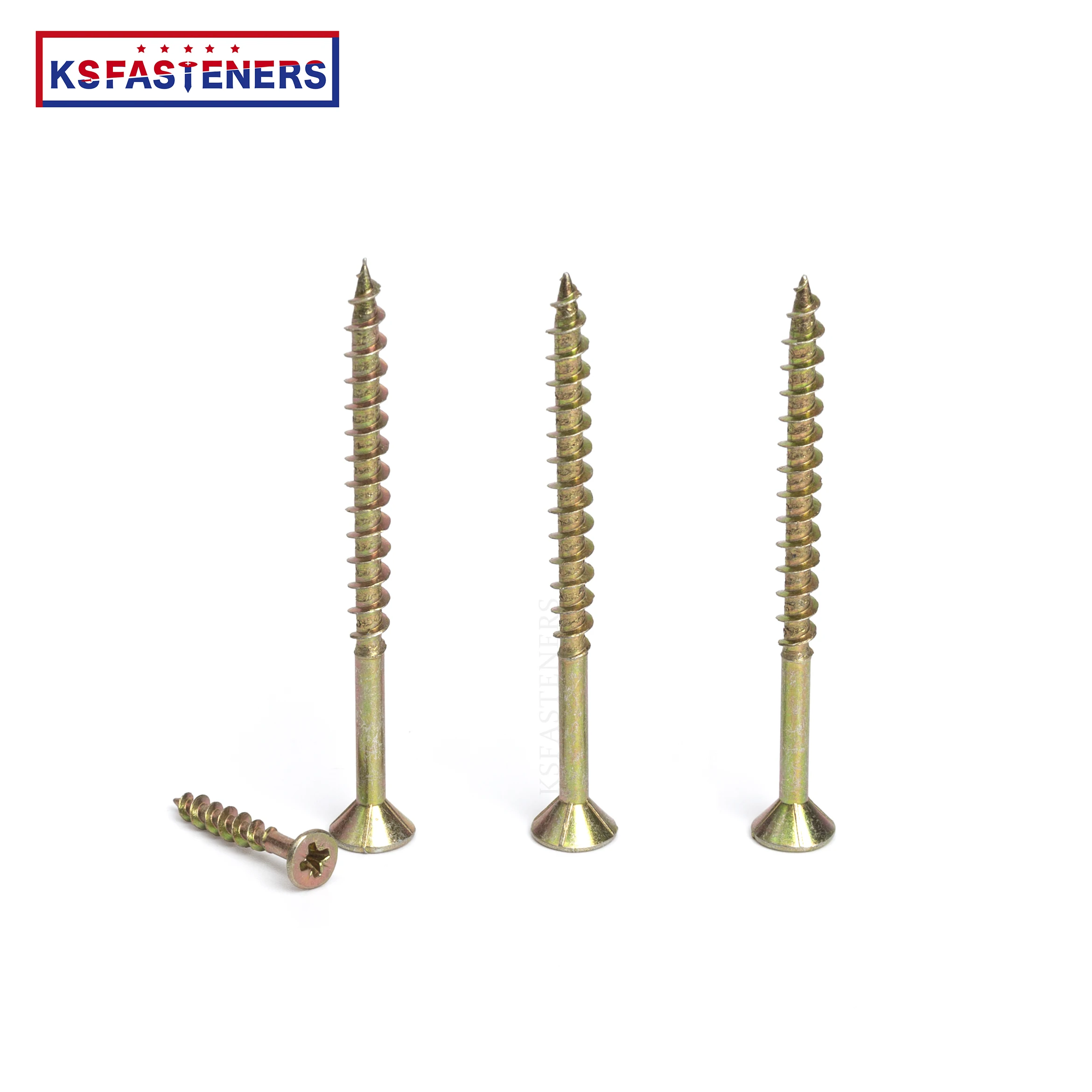 Chipboard Screw Manufacturer DIN7505 Zinc Plated CSK Head Cross Wood Self-Tapping Screws Chipboard Screw
