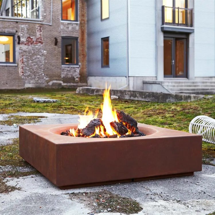 factory wholesale rusty corten steel wood burning fire pit portable wood stove outdoor warming firepit heater