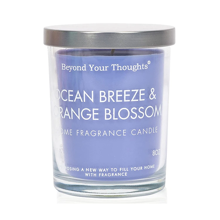 wholesale 8oz 50 Hours Burn Time Ocean Orange Blossom Vanilla Jasmine Pear Ginger Woody Notes Musk luxury scented candles