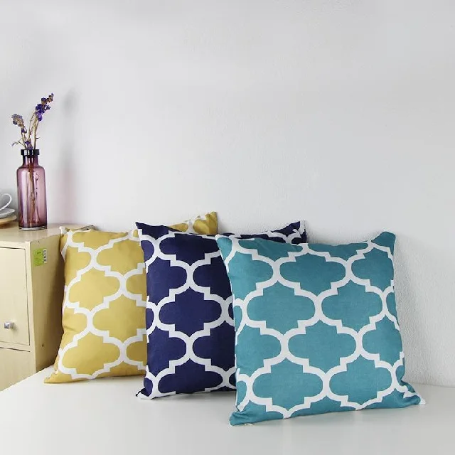 Dot Printed Decorative Cotton Linen Square Throw Pillow Cases Sofa Cushion Covers Custom living room Standard cushions wholesale
