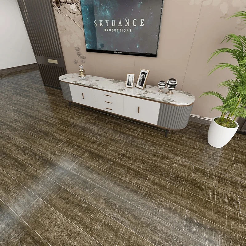 1.8mm Fireproof Self Adhesive Tiles Wood Grain LVT Luxury Vinyl Tile Water Based Glue PVC Sheet Plastic Floor Tile