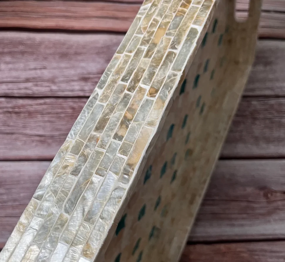 Wholesaler High end quality best selling set of special newest designed MOP serving Tray from Vietnam