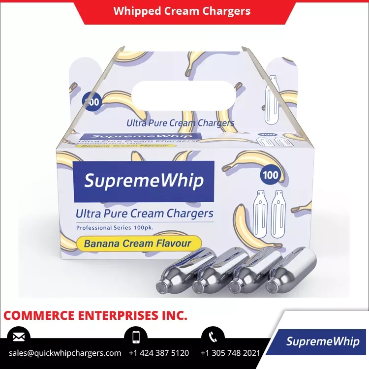 Leading USA Supplier Selling Factory Price Banana Flavor SupremeWhip 8.2g Whipped Cream Chargers for Cake Decoration