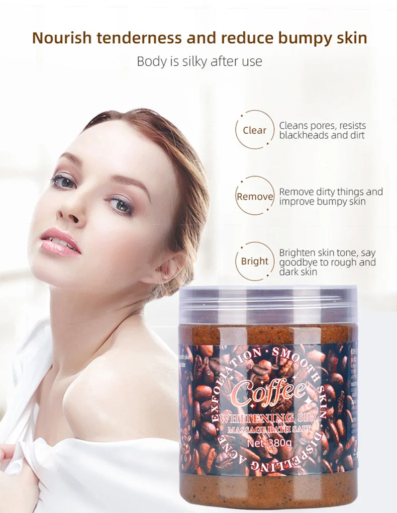 Natural Brightening Moisturizing Smoothing Remove Dead Skin Exfoliating Dead Sea Salt Whipped Coffee Body Scrub