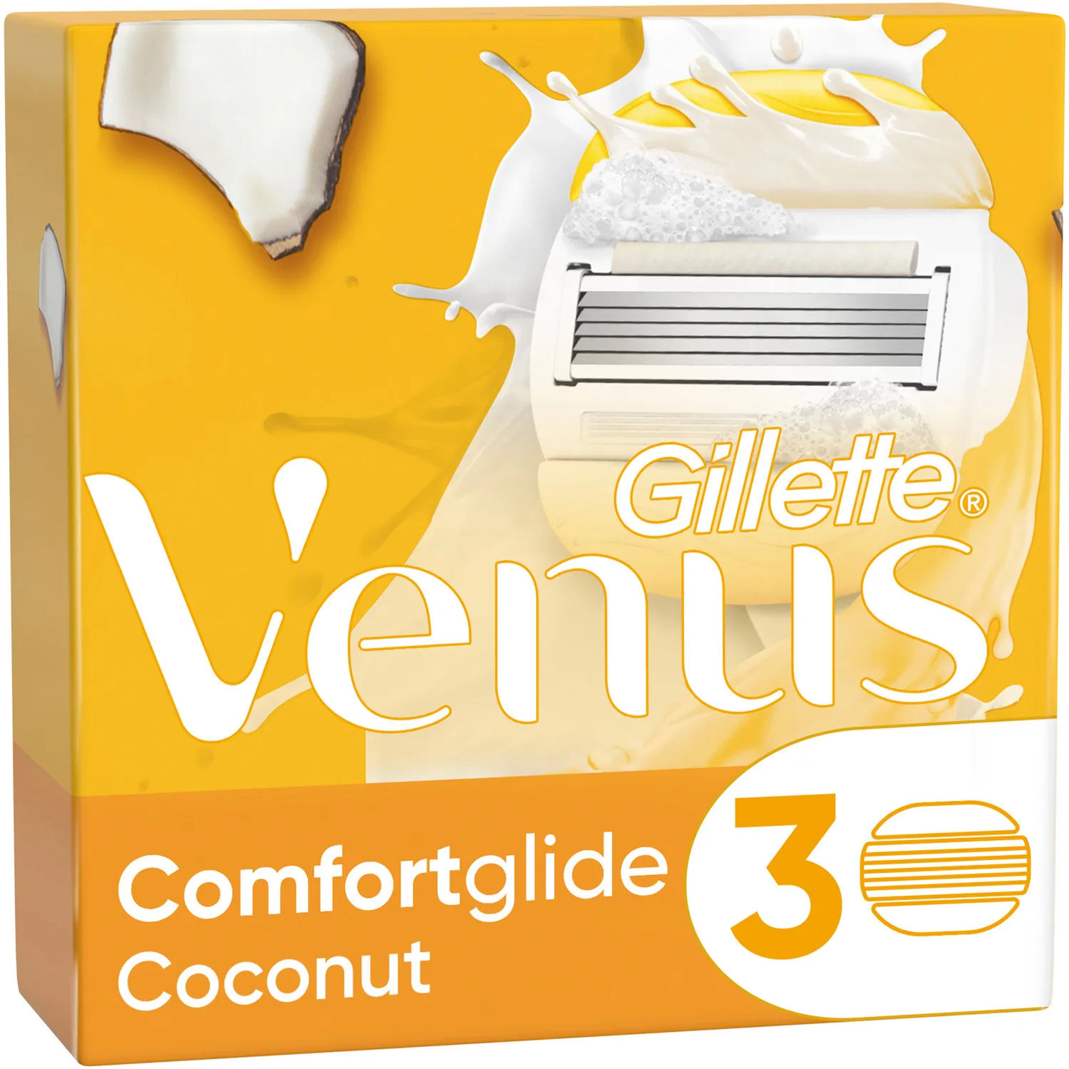 Gillette Venus Comfortglide Razor Blades for Women, Lubrastrip with A Touch of Botanical Oils, Spa, 8 Count, Pack of 1