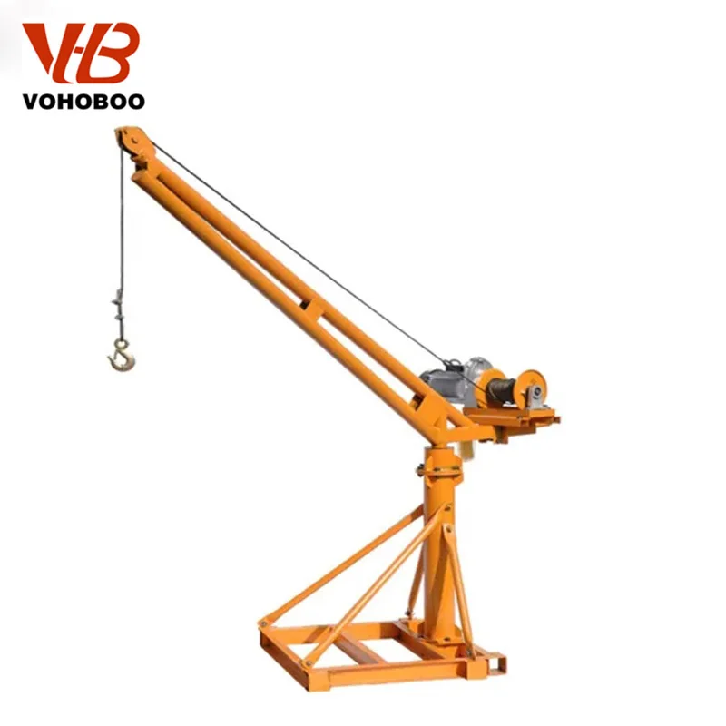 360 Degree Rotated Mini Crane CE Customized Mobile Restaurant Provided Restaurant Equipment 300kg 500kg 800kg Gear 27 200-1000kg