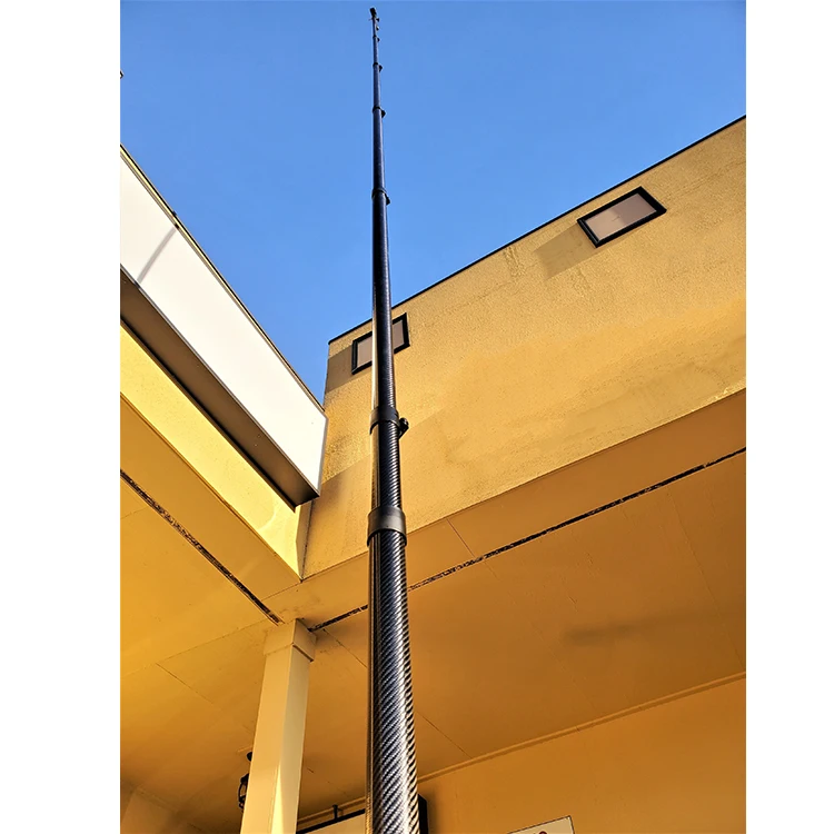 Макс. 18 м, скользящая трубка из углеродного волокна, удлинитель, круглые телескопические трубки из углеродного волокна, мачтовые трубки с защелкой