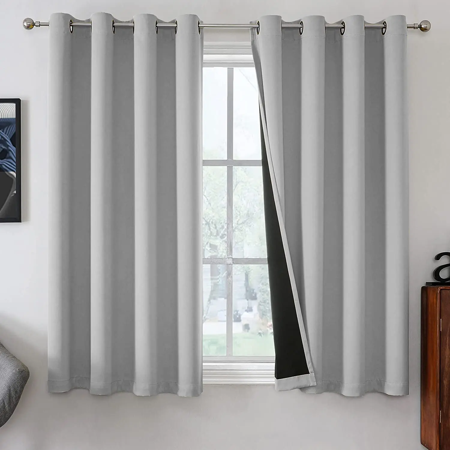 Curtains for the living room luxury Blackout Curtain Panels , Heat and Full Light Blocking Drapes with Grommets curtains