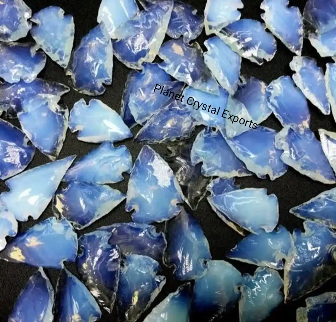 Latest Opalite 1 Inch Arrowheads Wholesale Crystal Crafts Semi-Precious Stone Crafts Reiki Rocks Feng Shui Minerals Arrowheads