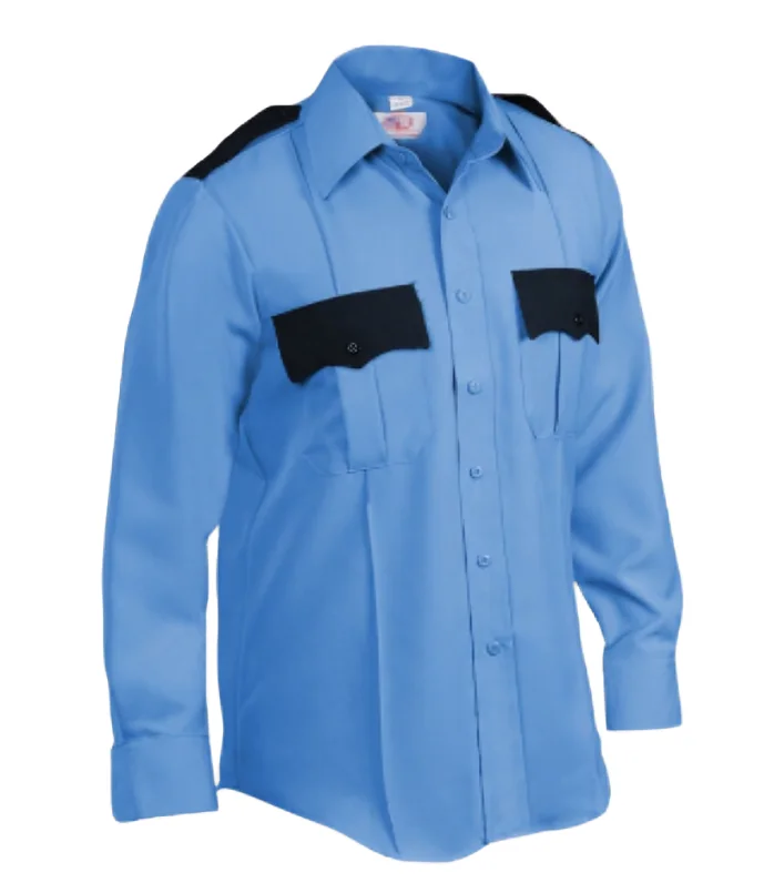 Premium Quality Cotton Polyester Blue Security Shirt for Daily Wear Use from Indian Exporter Available at Affordable Price