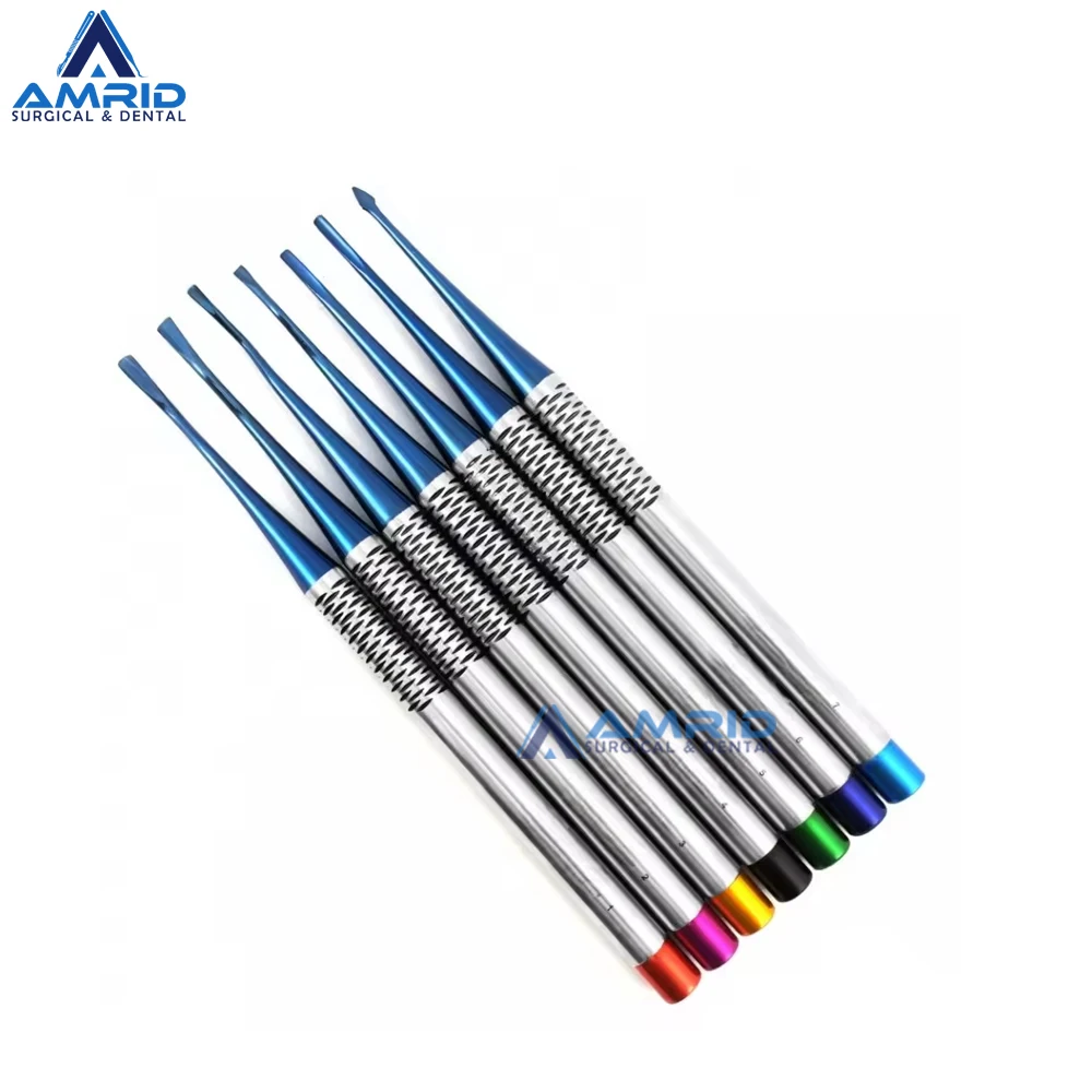 7 синий корневой лифт роскошный PDL с подносом зубные инструменты имплантат используемый стоматологами человеческими инструментами амрид хирургический