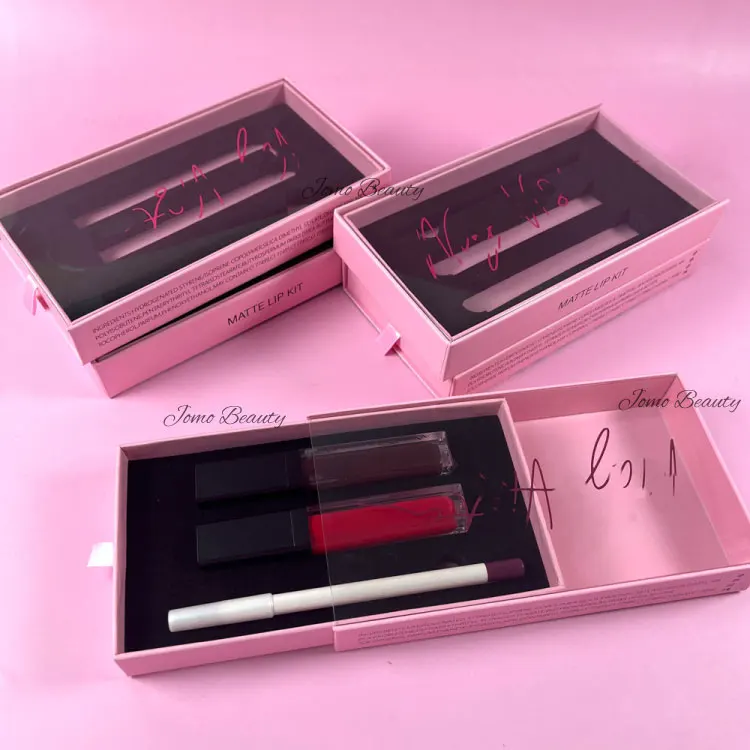 Wholesale private label Makeup Matte Lipstick set Lip Liner Pencil Makeup gift Custom Waterproof Lip Gloss Lip Kit sets