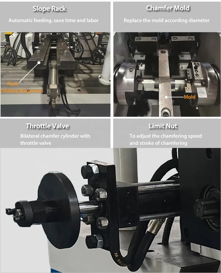 Китайская Фабрика KCM-80ST-A Автоматический манипулятор станок для скашивания кромки под углом 45 градусов железная стальная короткая труба стержень аппарат для снятия фасок
