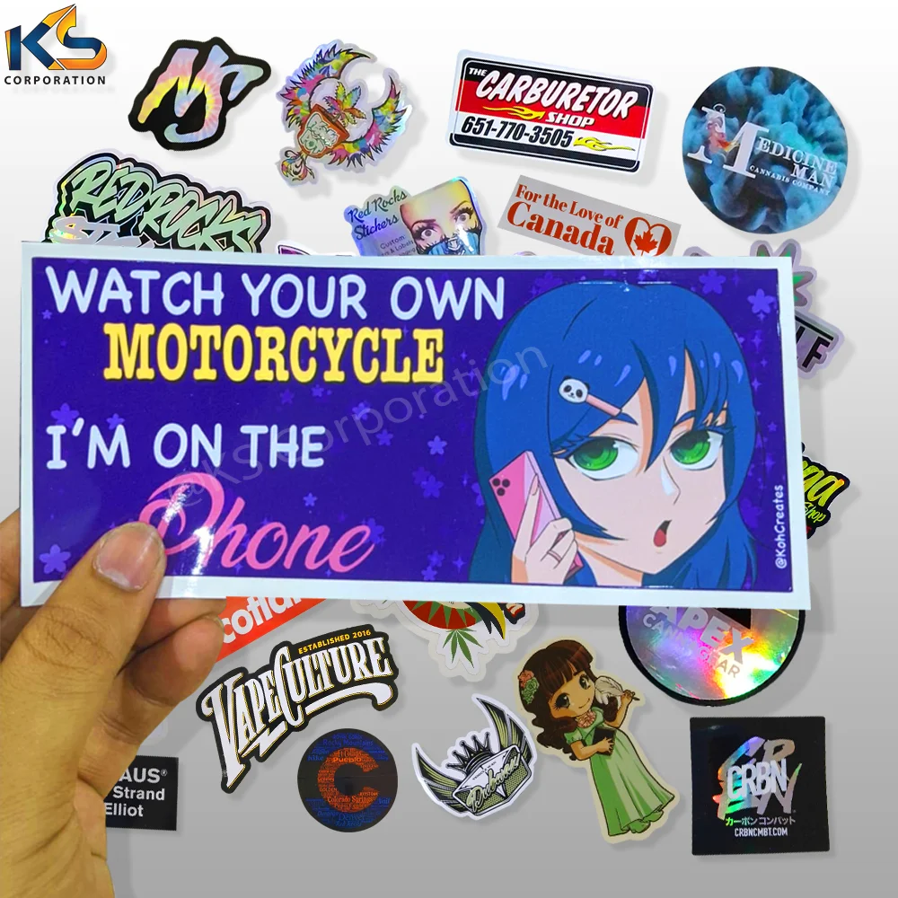 Custom Die Cut Cartoon PVC Vinyl Anime Sticker With Your Own Design PVC Stickers Print Outdoor Adhesive Stickers,uv Resistant