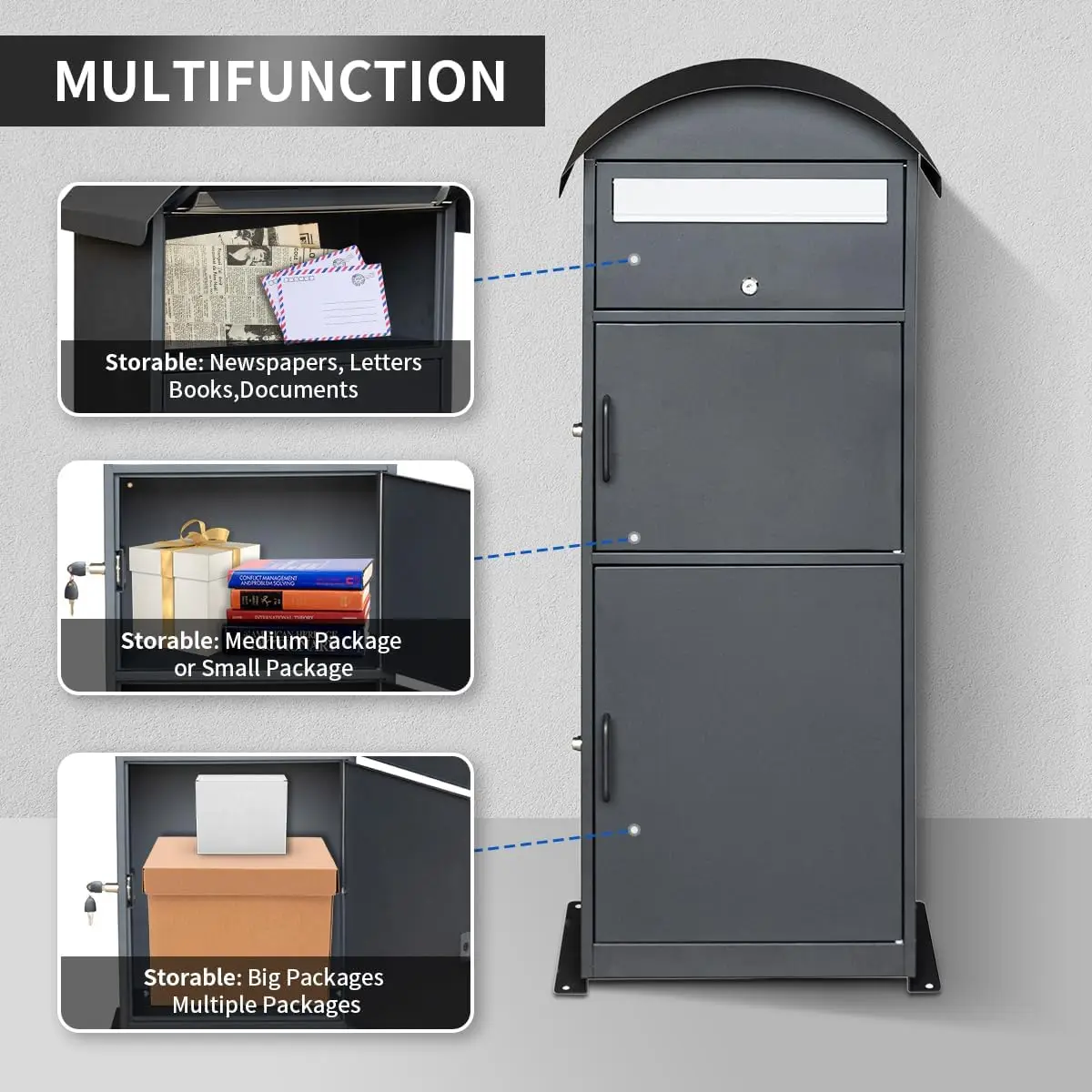 Factory Price Standard 2-Room Galvanized Steel Mailbox Large Outdoor Wall Decoration American Style Furniture Fence Post OEM ODM