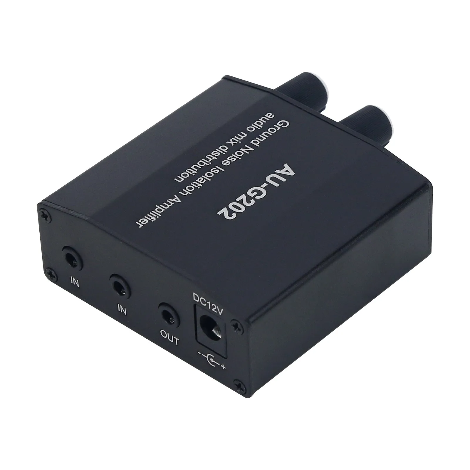 AU-G202 Ground Loop Noise Isolator Audio Mixer Kit w/ 2 Inputs 2 Outputs for Computer Game Consoles