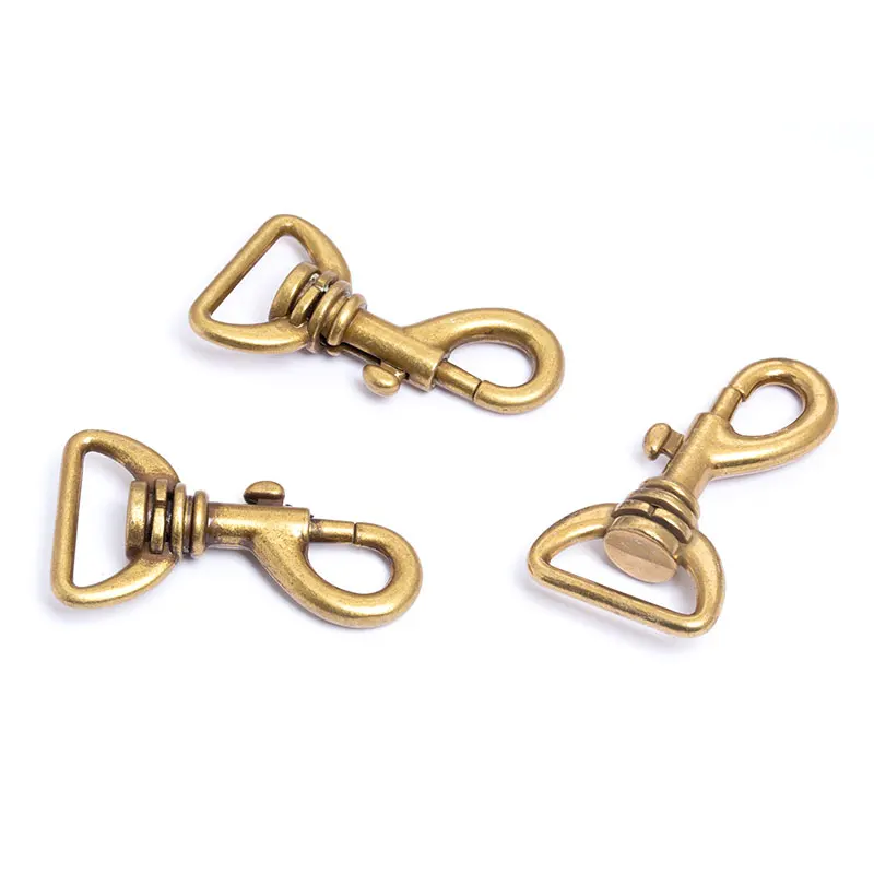 Solid Brass Swivel Snap Hook with D Ring for Handbags and Straps