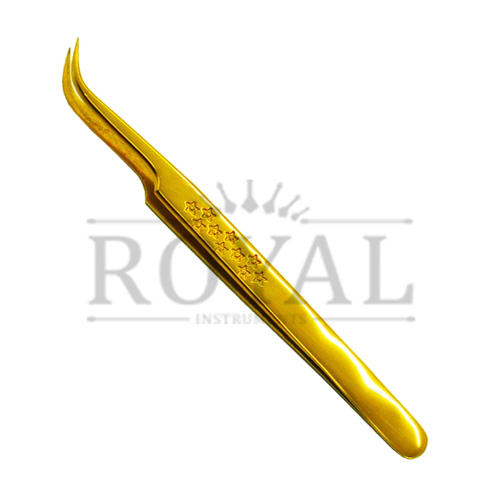 Set Of 2 Gold Plated New Custom Designed Volume Tweezers Lash Tweezers Eyelash Extension Tweezers Isolation