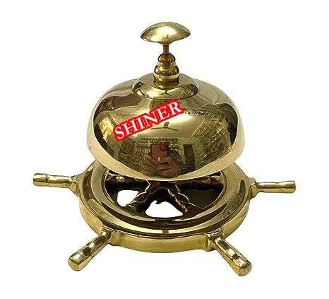 Nautical Brass Desk Bell Ringing Durable Desk Service Bell for Hotels Schools Restaurants Reception Areas Hospitals Warehouses